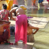 ganga open bathing nude pics