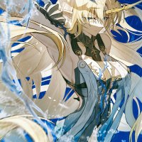 yisjhui fleurdelys wuthering waves wuthering waves absurdres chinese commentary commentary request highres 1girl arm up armpits black collar black dress blonde hair blue eyes breasts closed mouth collar crown of thorns dress
