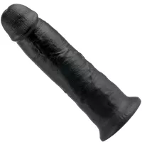 Extra Thick 10 Black Veined Suction Cup Dildo