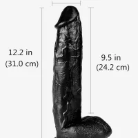 Huge Black 12 Inch Thick Realistic Suction Cup Waterproof Dildo