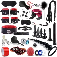 Bdsm Toy for Adult Couples 34PCS Sex Toys Kit for Bondaged Restraints with Handcuffs Sex and Anal Plug Toys Body-Safe Sexual Pleasure Tools for Women and Men