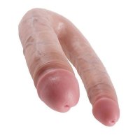King Cock Double Trouble Dildo 5in Small Beige Pipedream