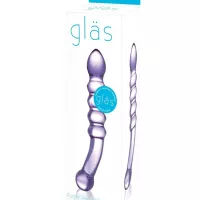 Glas Purple Rain Ribbed Glass Dildo