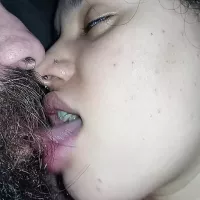 Moaning Horny While Licking and Kissing the Naughty Mouth of the Bitch who Masturbates His Cock