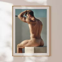 Male Nude Butt Photo Muscular and Handsome Athletic Man Fully Naked