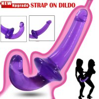 Double Ended Strap On Dildo Strapless Dong Clit G-Spot-Women-Lesbian-Sex-Toy USA