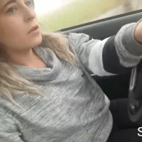 Blonde chick pissing and masturbating while driving