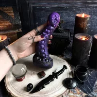 Nea Mystic : Black to Purple Dark Fade Tentacle Dildo