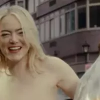 Emma Stone strips completely naked with legs spread in her most outrageous video yet