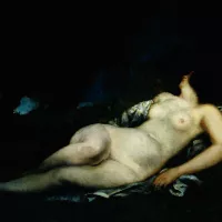 Sleeping female nude posters prints by Gustave Courbet