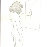 Terry Moore Nude Woman in Chad Garretts Moore Terry Comic Art Gallery Room