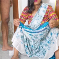 Stepsister Quick Fucked First Time in Saree by Her Naked Step Brother She got Cumshot on Her Hairy Pussy