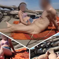Stranger Caught My Wife Touching Cock on a Nude Beach in Public