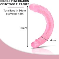 Double Dildo XXL: Giant Dildo Pink Dildo Double Dildo for Women Long Dildo Big Dildo Women Lesbian Sex Toys Realistic Dildo Large Double Dildo XXL Big Dildo Realistic Dildo FOPS D15-2 :