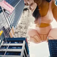 Beautiful Mega Giantess Grows and Play with a Tiny City