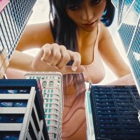 Beautiful Mega Giantess Grows and Play with a Tiny City