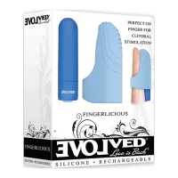 Evolved Fingerlicious Rechargeable Silicone Finger Vibrator Blue