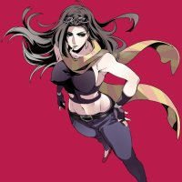 baba kanade joseph joestar joseph joestar young lisa lisa jojo no kimyou na bouken highres 1girl black hair blue eyes breasts cigarette cosplay covered erect nipples crop top earrings eyewear on head