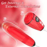 Clit Licking Stimluator Thrusting Anal Dildo Vibrator 2-in-1 Sex Toys