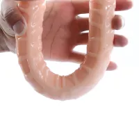 Double Dildo Big Long Flexible Soft Jelly Vagina And Anal Massage Women Gay Adult Vibrator Sex Toys For Woman Sex Machine Y18110305 Van 717
