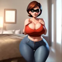 anime girl plump body thick big ass big breasts AI Art