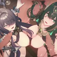 Genshin Impact orgy sex2LaumaNefer group sex 3D Hentai Animation.