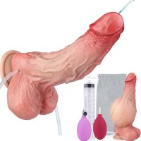 : Realistic Squirting Inflatable Penis Ejaculating Dildo Adult Sex Toy 8.07 Long Soft Cum Dildo Powerful Suction Cup Hands-Free PlaySpray Anal Expanding Sex Tool : Health Household