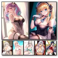 Anime Girl Fantasy Poster Big Boobs Kawaii Girls Canvas Painting Sexy Milf Wall Art Decoration Pictures Prints Mural Unframed