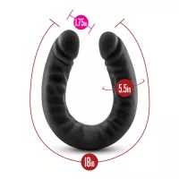 Black 18 Inch Silicone Double Headed Dildo by Ruse