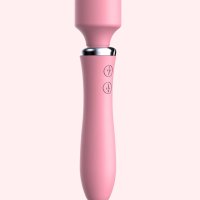 Pink Double Head Dildo Wand Rechrageable Vibrator- Lucky Doll PH