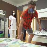 Fake Hostel Threesome with Redhead and Latina Nurses