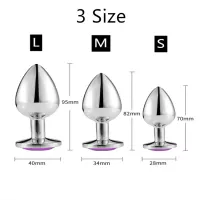 Metal Butt Plugs Anal Plug Unisex Sex Stopper 3 Different Size MenWomen Anal Toys Trainer For Couples Van 341