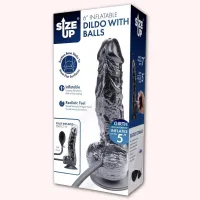 Size Up 6 Inflatable Dildo wBalls Black