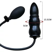 Inflatable Dildo Black Pump Penis Blow Up Realistic G-spot Dildo Penis for Pussy Stimulation