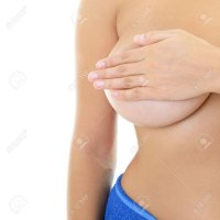 Body Of Beautiful Woman Covering Her Breast With Hand Over White Stock Photo Picture and Royalty Free Image. Image 25045111.