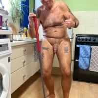 Mopping the kitchen floor naked a breeze.
