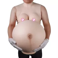 Fake Pregnant Belly with Big Female Boobs Artificial Twins FTM Trans Breast Forms Combo Set from Dhgate Breast Pad