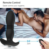 Telescopic Thrusting Anal Plug Vibrator Wireless Butt Plug Prostate Massager