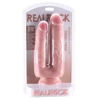 RealRock Double Trouble 7 and 8 Inch Double Dildo in Light