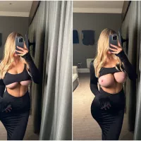 Busty blonde takes selfies showing off her big boobs