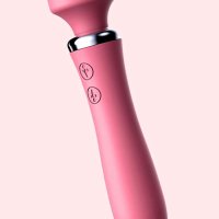 Pink Double Head Dildo Wand Rechrageable Vibrator- Lucky Doll PH