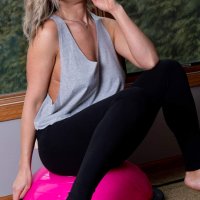 Nikki Sims Nude Yoga Ball