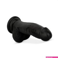 Zwarte Dildo met Ballen 12 cm