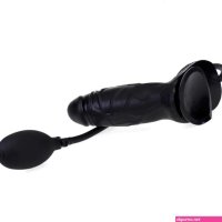 Realistic Inflatable Dildo Pump Up Expanding Big Black Cock