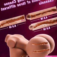 Wholesale 7.5lb Sex Doll Torso for Men Male Masturbator 4 in 1 Realistic Adult Sex Dolls Torso with Soft Pussy Ass Boobs Masturbation Penetrable Nipples Sex Toys for Men Light Brown 7.5lb