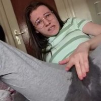 Nerdy schoolgirl in silly glasses wet all her pants with a bright squirt.