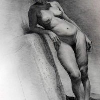Nude Model Drawing by Christopher Lopresti