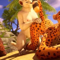 Lesbian turns into a furry threesome in a hot Wild Life threesome