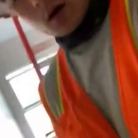 Worker masturbates on the construction site