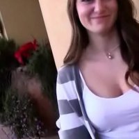 Hot natural big tit teenager reveal her hairy pussy outdoor and massage her big boobs